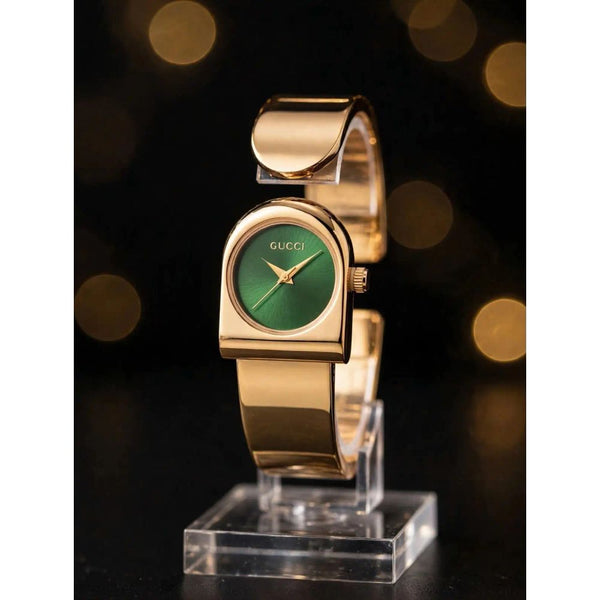 Gucc_i Classic Bangle Women's Gold Green