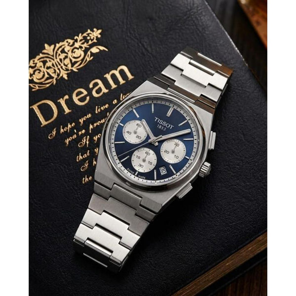 Tissoo_t 1853 Prx Chronograph Steel Silver-Blue