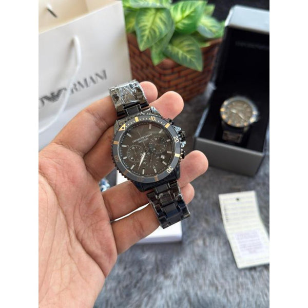 Emporio Arma_i All Chronograph Working Black Gold Premium W236