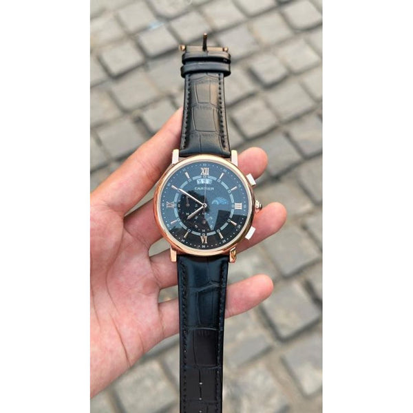 Cartiar sun moon date all working premium leather belt watch
