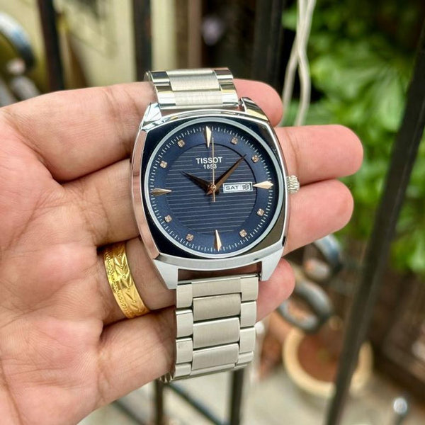 TISSOO_T DAY DATE SILVER BLUE MEN