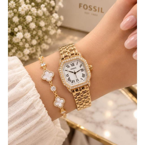 Fossiil Women Harlow Diamond Gold White