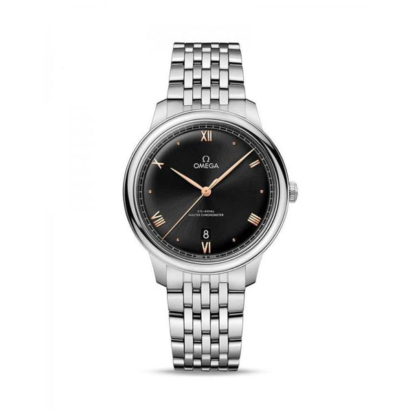 Omegga De Ville Prestige Co-Axial Chronometer Silver Copper Roman Numerals Black Dial (161)