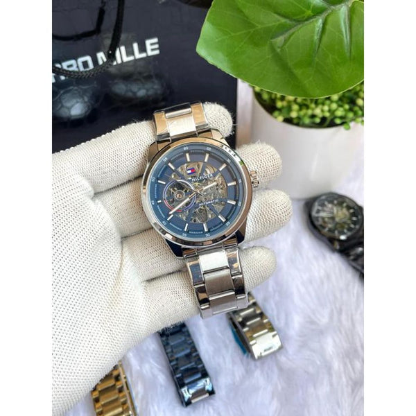 Tommyy Hilfiger Automatic Silver Blue Dial AT149