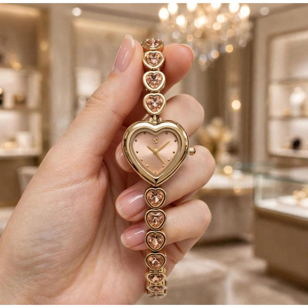 Swarovsky heart gold peach Her 1104