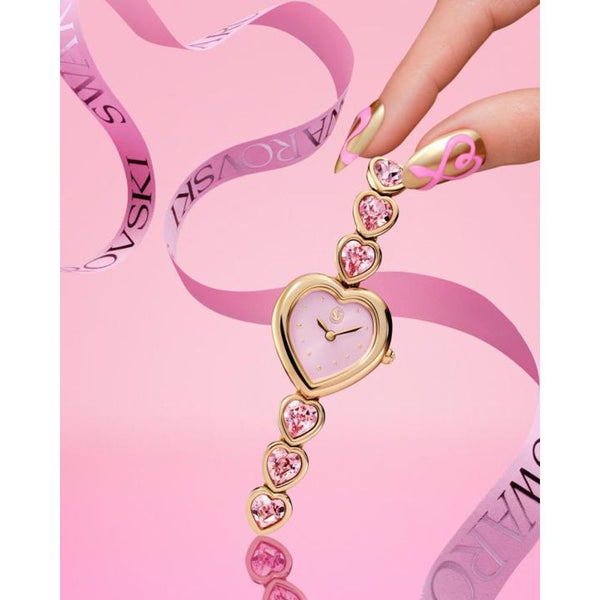Swarovsky heart gold-pink Her 1106