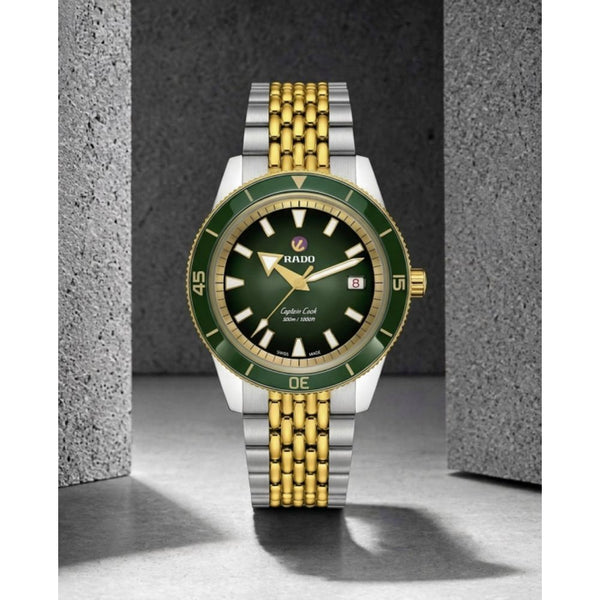 Raddo Captain Cook Automatic watch 2 ton gold green