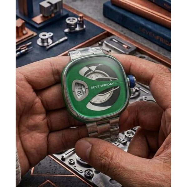 Seven Friday M-series Square Metal Silver Green Dial