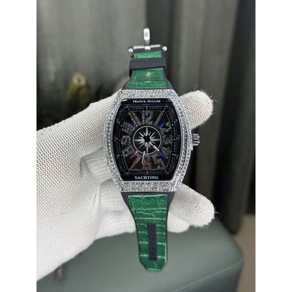 Copy Frank Muller Yachting Silver Green Premium Watch