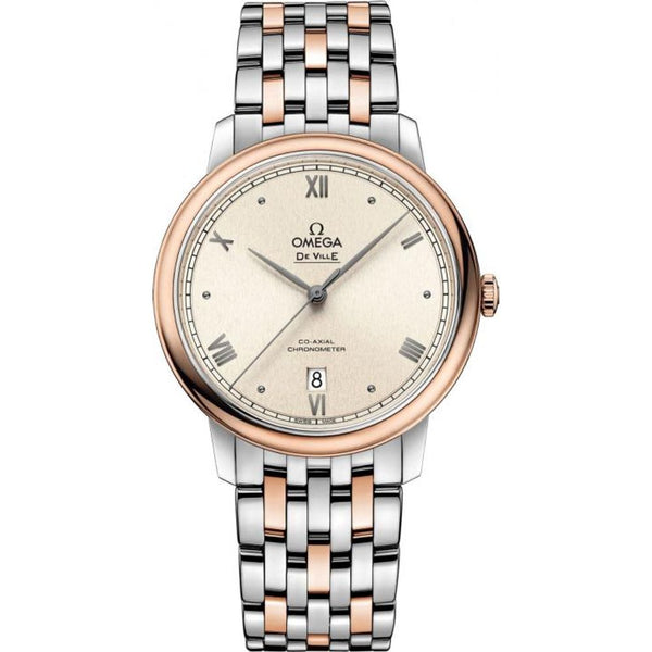 Omegga De Ville Prestige Co-Axial Chronometer Two Tone Silvery Dial (161)
