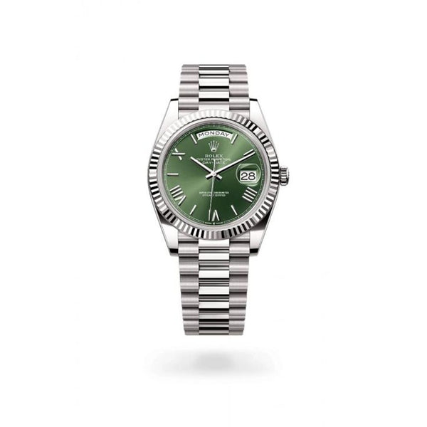 RollexOyster Perpetual Day Date Automatic Silver Green Dial