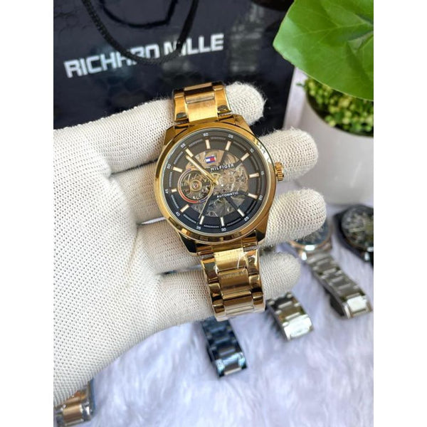 Tommyy Hilfiger Automatic Gold Black Dial AT150