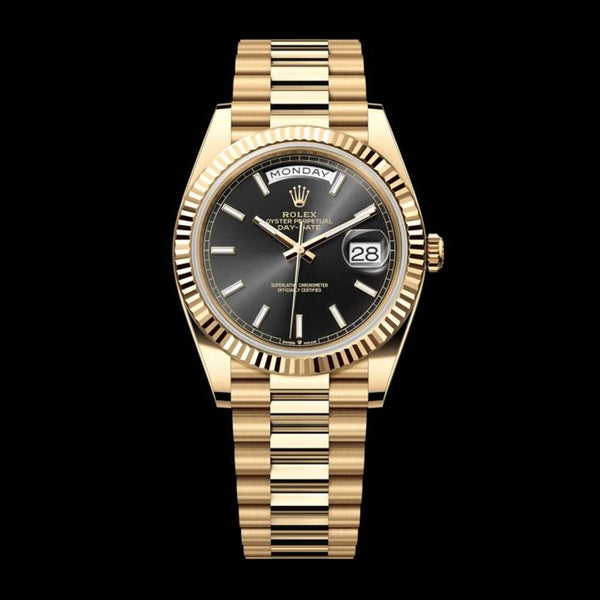 ROLLEX DAY DATE GOLD BLACK AUTOMATIC HEAVY 466