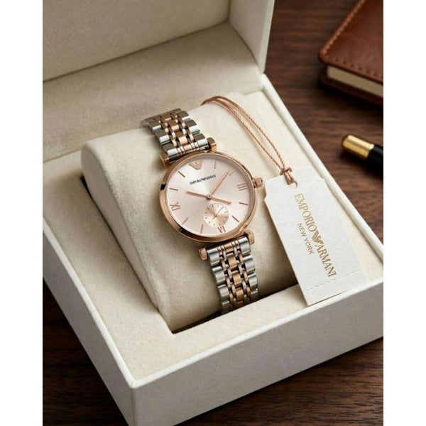 Emporio Armaann_i Classic 2 ton copper pink crono Roman ank
