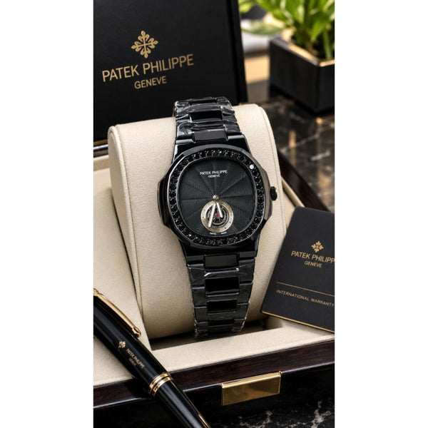 Patek philipe all black diamond watch