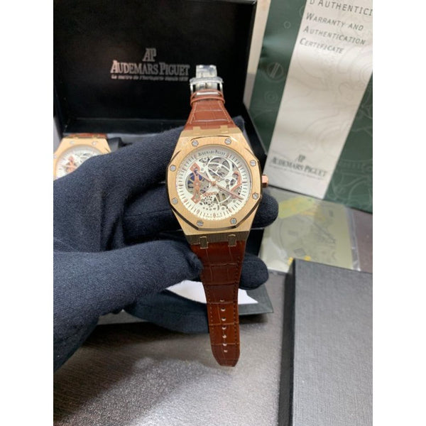 Audemar Piguet brown leather belt
