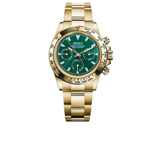SEIK O MOD DAYTONA GOLD GREEN 1032