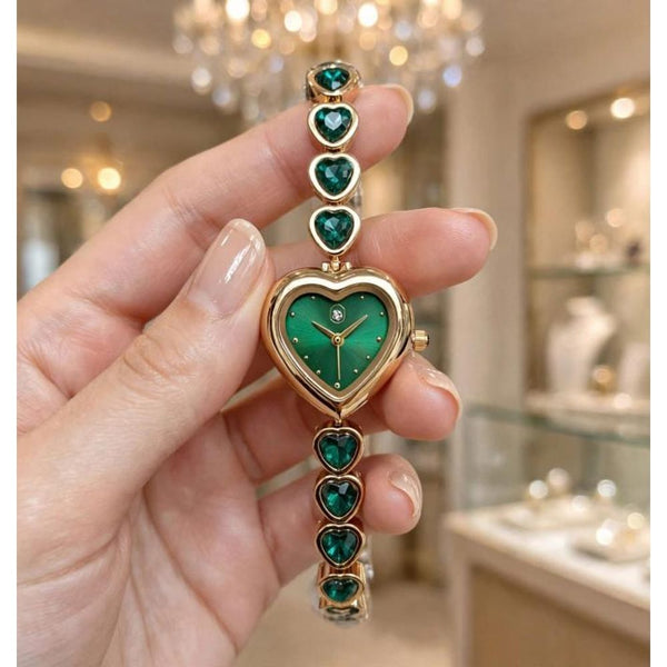 Swarovsky heart gold-green Her 1107