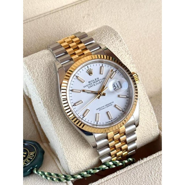 Rollex Oyster perpetual Date just Automatic TT Gold WHITE 490