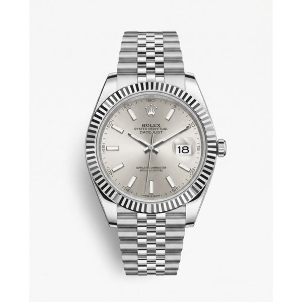 Rolee_x Oyster Perpetual Date Just Silver Grey Dial