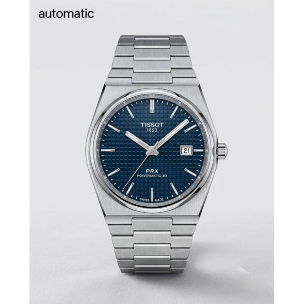 Tissoo_t 1853 Prx Automatic Top Quality silver dark blue