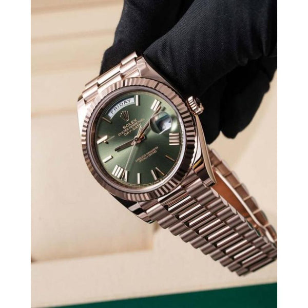 ROLLEX DAY DATE ROSE GREEN AUTOMATIC HEAVY 465