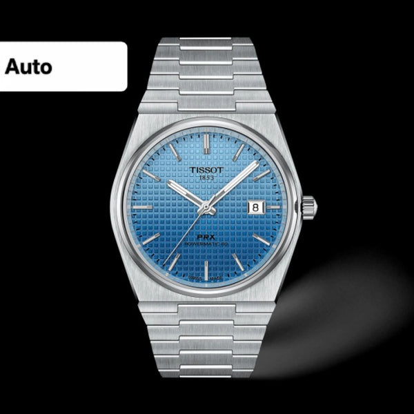 Tissoo_t 1853 Prx Automatic Top Quality silver dual blue
