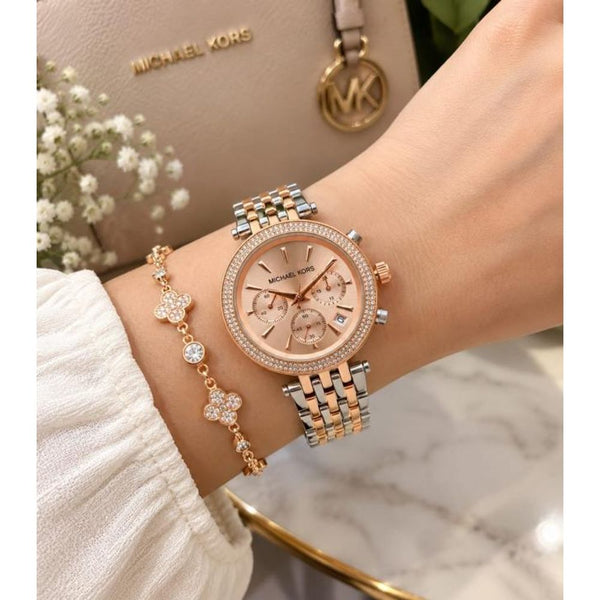 Michael l Kors Darci Chronograph Two Tone Rosegold