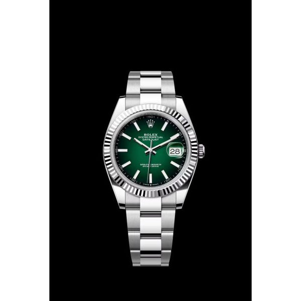 Rollex Date Just 2026 Green Ombre Automatic P23