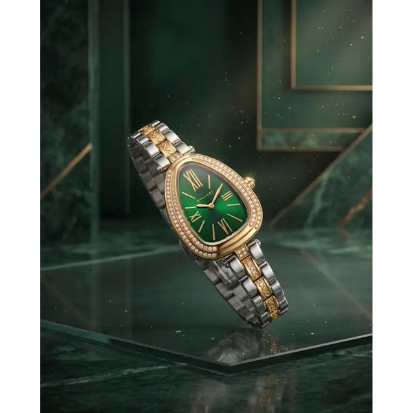 Bvlgari Serpenti crystal 2Ton-Gold-Green