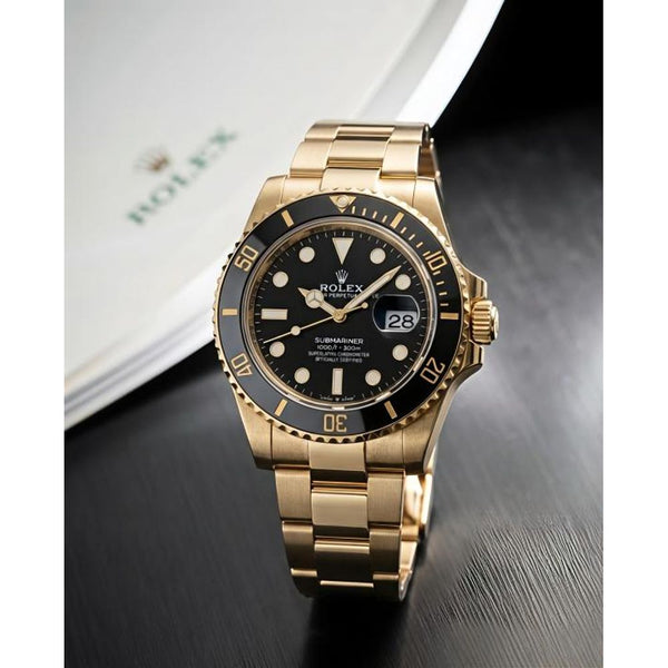 Rolee_x Oyster Perpetual Submarine Gold-Black