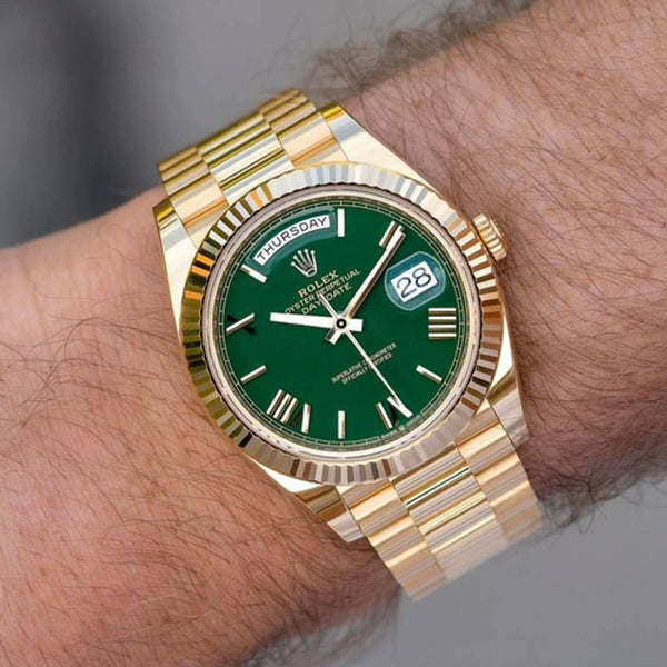 Rollex Day Date gold green