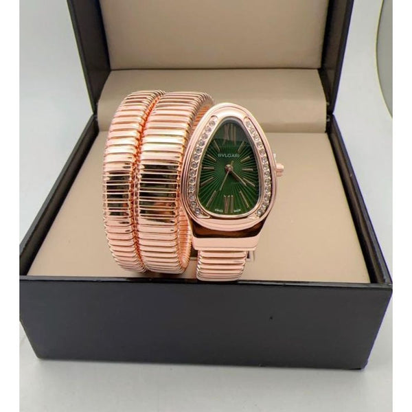 BVLGAR_I LADIES ROSE GOLD GREEN DAIL WATCH