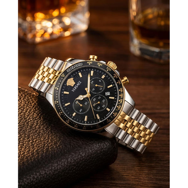 Versace Greca Chronograph 2Ton-Gold-Black