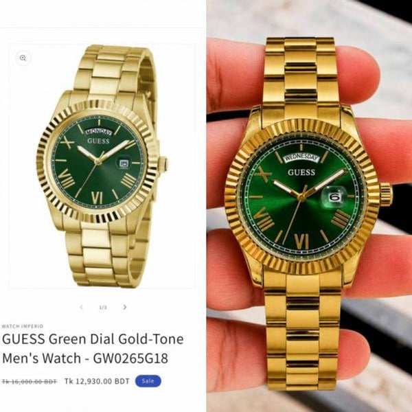 Gues s Day Date Men Gold Green