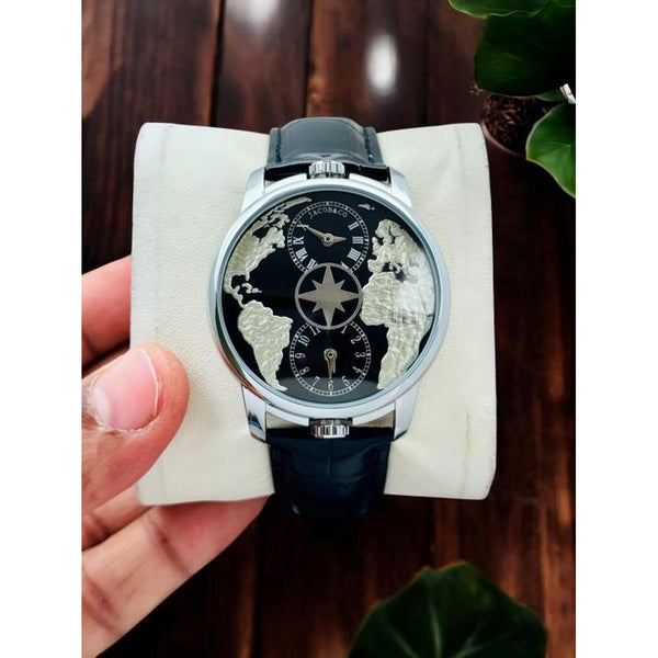 Jacob & Co. The World Is Yours Dual Time Zone Silver Black