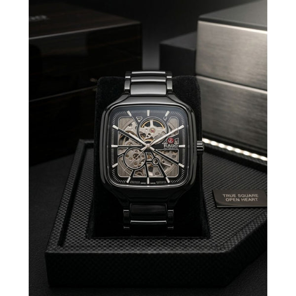 Raado True Square Automatic Open Heart Black