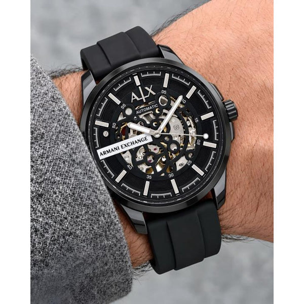Arrwa%ni Exchange Hampton Automatic Watch AX2416 black silver