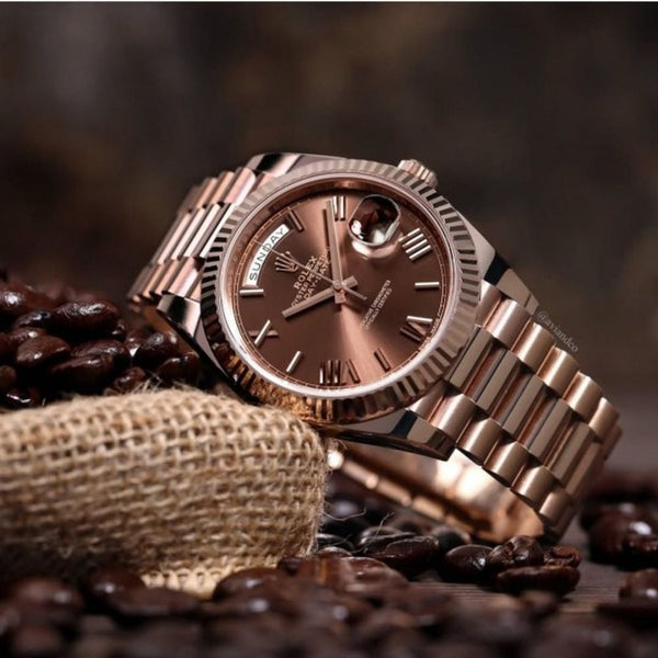 ROLLEX DAY DATE ROSE CHOCOLATE ROMAN AUTOMATIC HEAVY 460