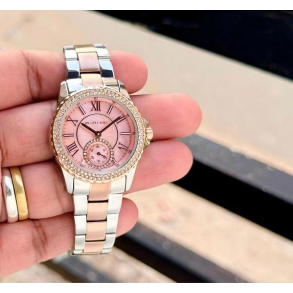 Micheal KorsEverest MK7364 Japan Quality Two Tone Pink Dial