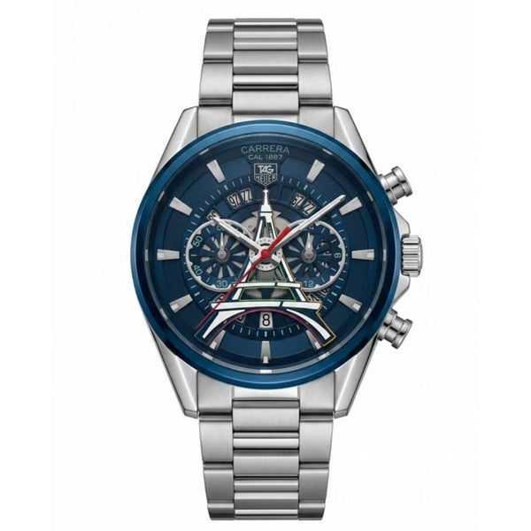Tagg heuee_r Carrerr_a CAL 1887 silver Blue dail