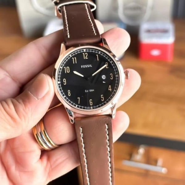Fosil Rose Gold Black