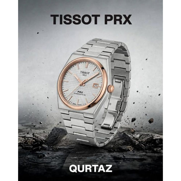 Tissoo_t 1853 Prx Powermatic Quartz 2 ton white checks