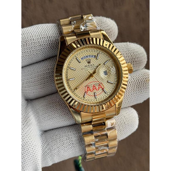 ROLLEX DAYDATE FULL GOLD TEXTURE DIAL AT299