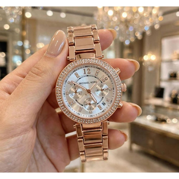 Micheal Kors Parker Rose gold white 109