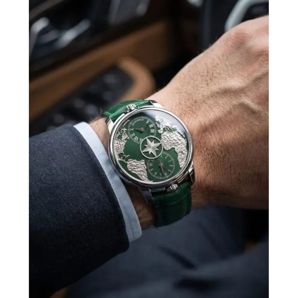 Jacob & Co. The World Is Yours Dual Time Zone Green Silver