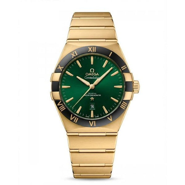 Omegg_a Constellation Co-Axial Chornometer Gold Green Dial