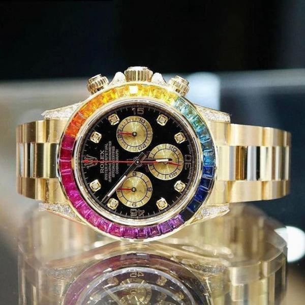 Rollex Oyster Perpetual Rainbow Gold