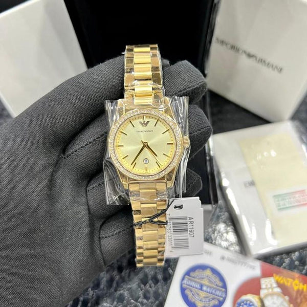 Authentic emporio arma_i analog gold gold womenswach hvy 18 (2)