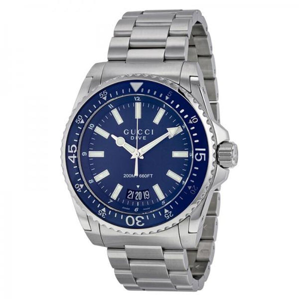 Guccci Dive Stainless Japan Silver Blue Dial (411)